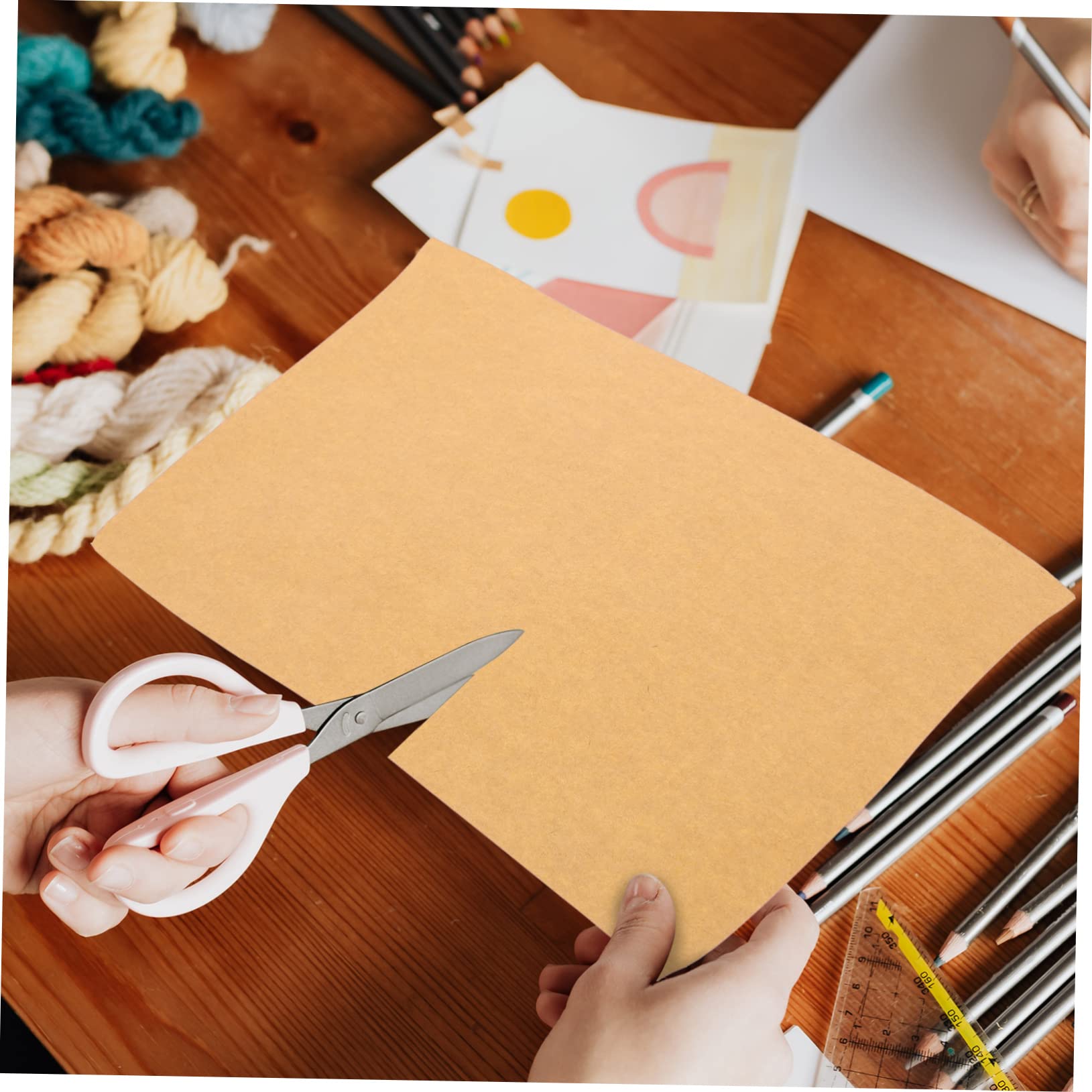 EXCEART 100fogli Carta Adesiva Kraft Per Stampante Di Etichette Autoadesive Carta Kraft Per Ufficio Casa e Scuola
