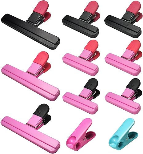 Aranray Paquete de 11 clips para bolsas de alimentos para paquetes de alimentos, bolsas de almacenamiento de papas fritas, resistentes para