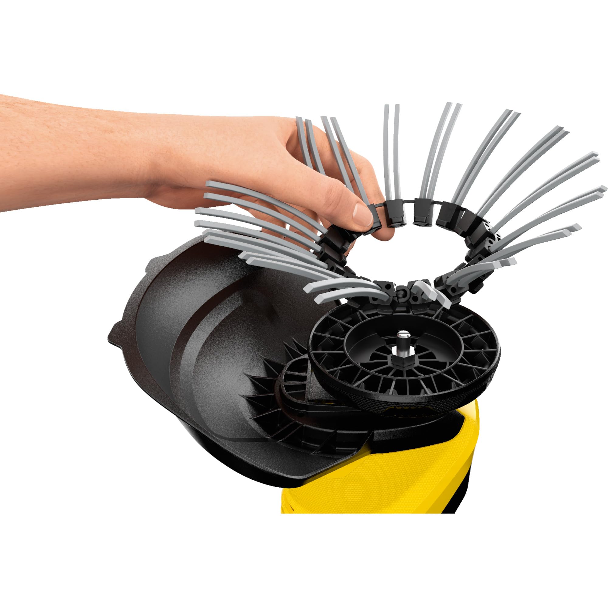 KÄRCHER Désherbeur sans Fil WRE 18-55, Batterie 18 V, Vitesse de Rotation : 2300-2800 TR/Min, Diamètre de la Brosse : 180 mm, Poils en Nylon, Protection Anti-éclaboussures, avec Batterie et Chargeur