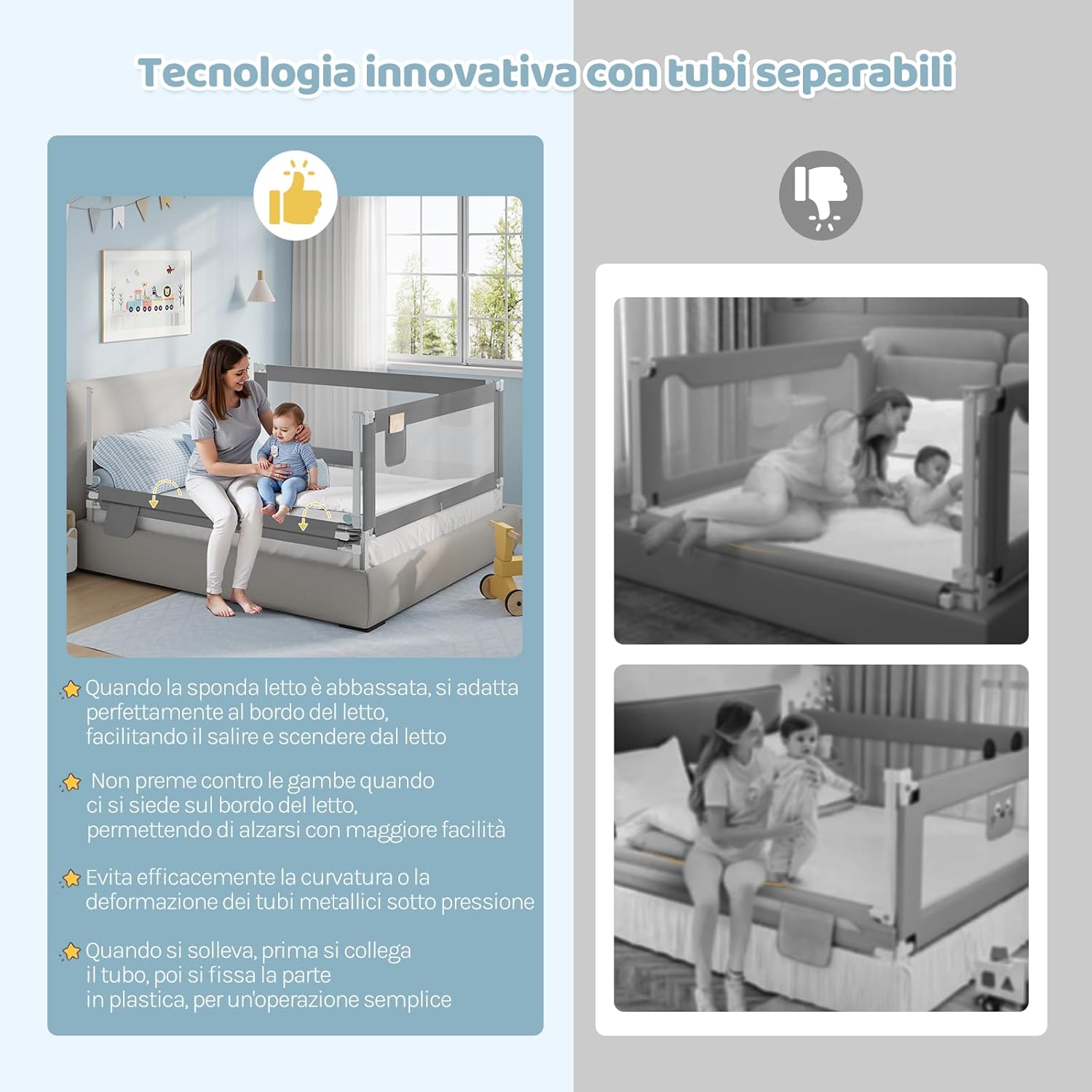 Bed rail lowering mechanism
