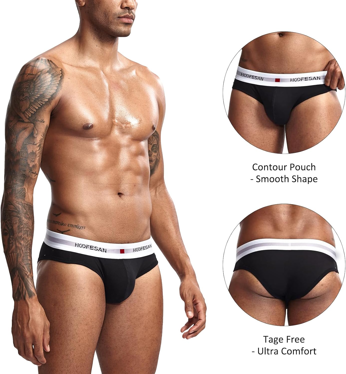 HOOFESAN Mens Underwear Briefs Pack Stretch Cotton Low Rise Briefs for Men Wide Waistband Multipack - Image 3