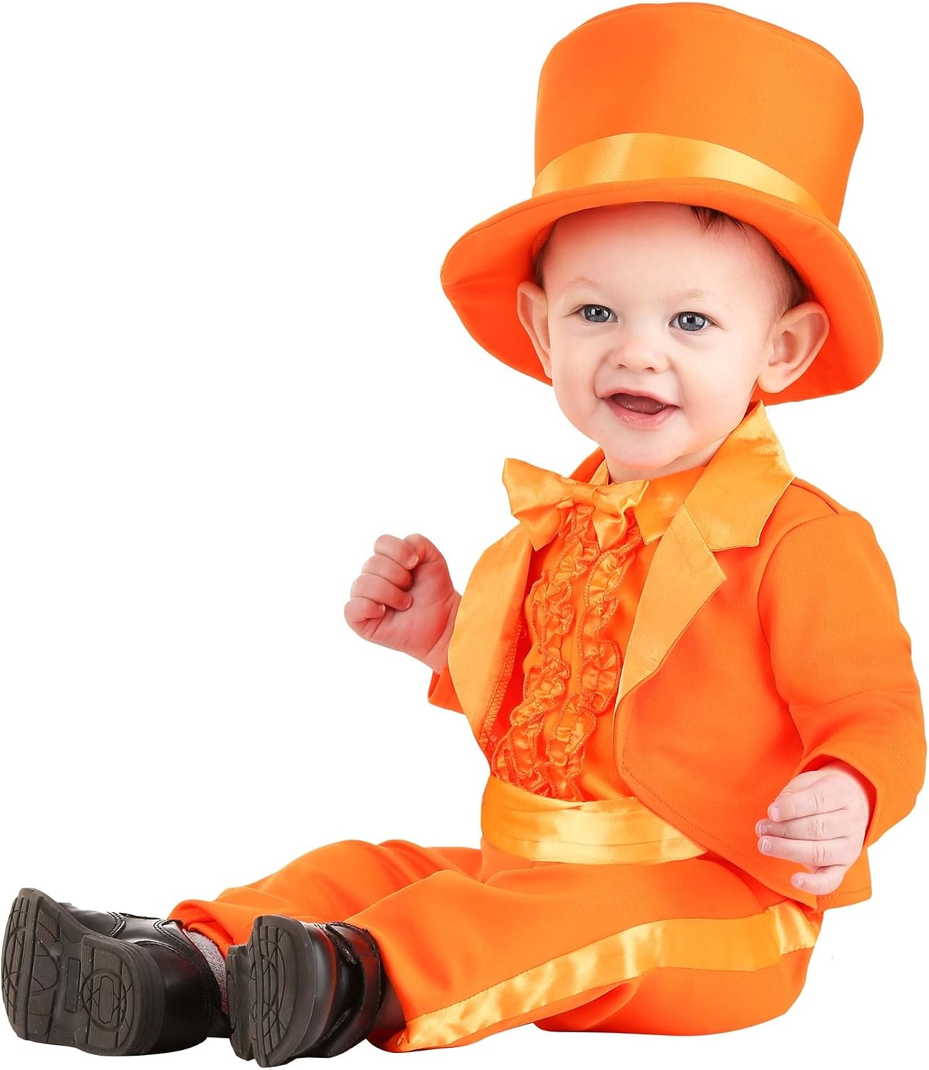 Infant Orange Tuxedo Suit Costume | Baby Fun & Hilarious Movie-Inspired Outfit for Halloween and Themed Events