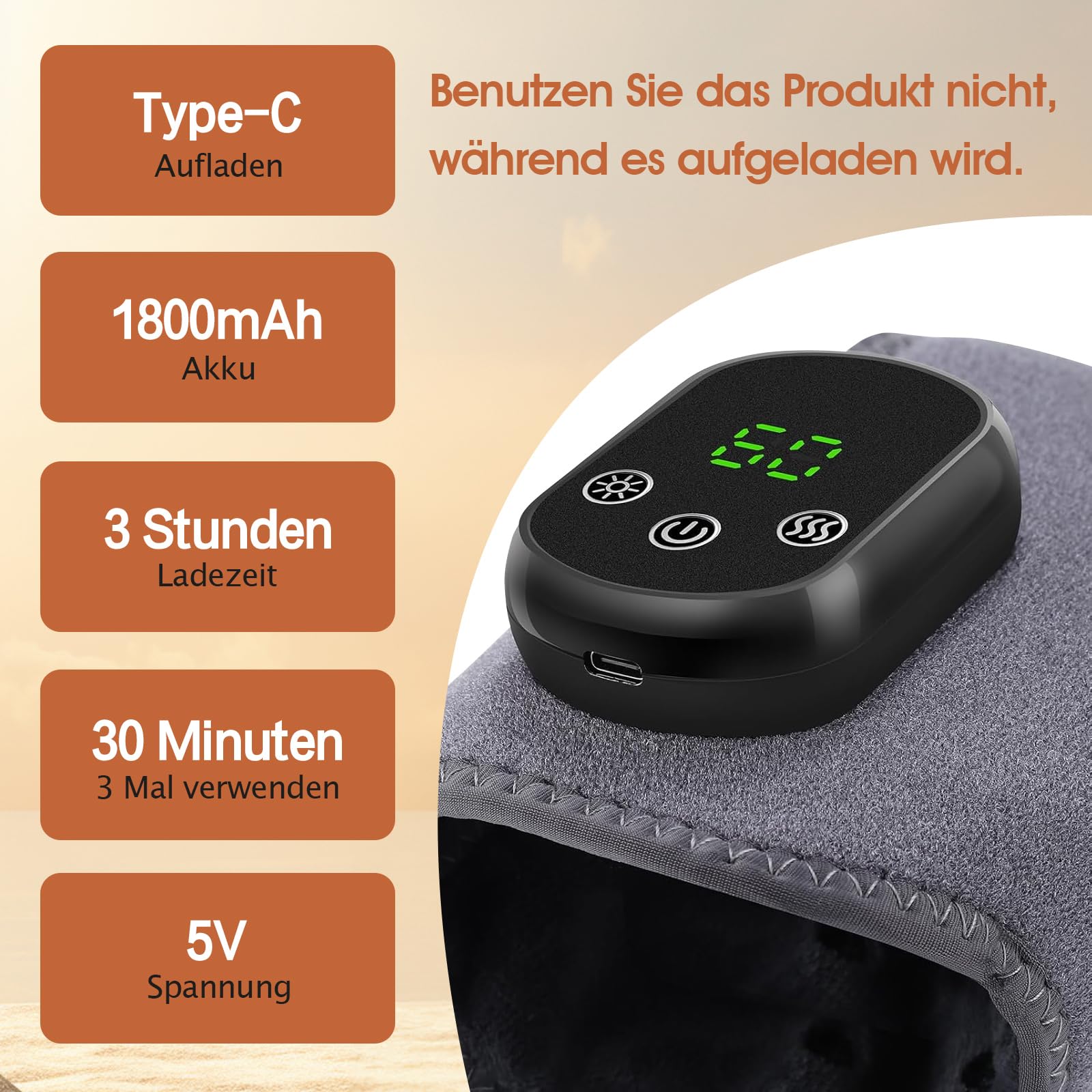 2er-Pack 3-in-1 Tragbares Kabelloses Fußmassagegerät – Für Füße & Knöchel, mit Wärme & Vibration, Geschenk für Männer & Frauen