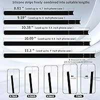 Vista 3 de UKON Agarre de silicona para teléfono, 2 correas de teléfono reutilizables con tres tiras cortas de silicona, combinación de bricolaje