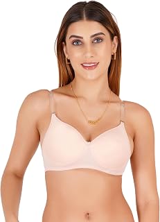 Liigne Women Everyday Padded Bra with Transparent with Bra Color Strap (Pack of 1) Price In India