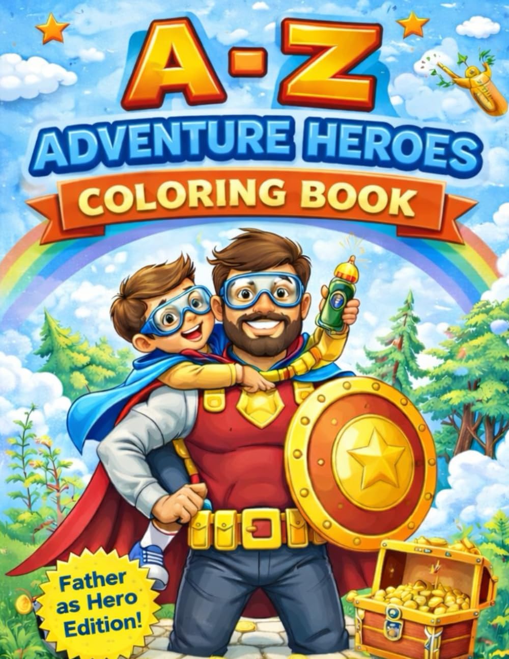 A–Z Adventure Heroes Coloring Book: Father as Hero Edition – Fun Alphabet Coloring for Kids