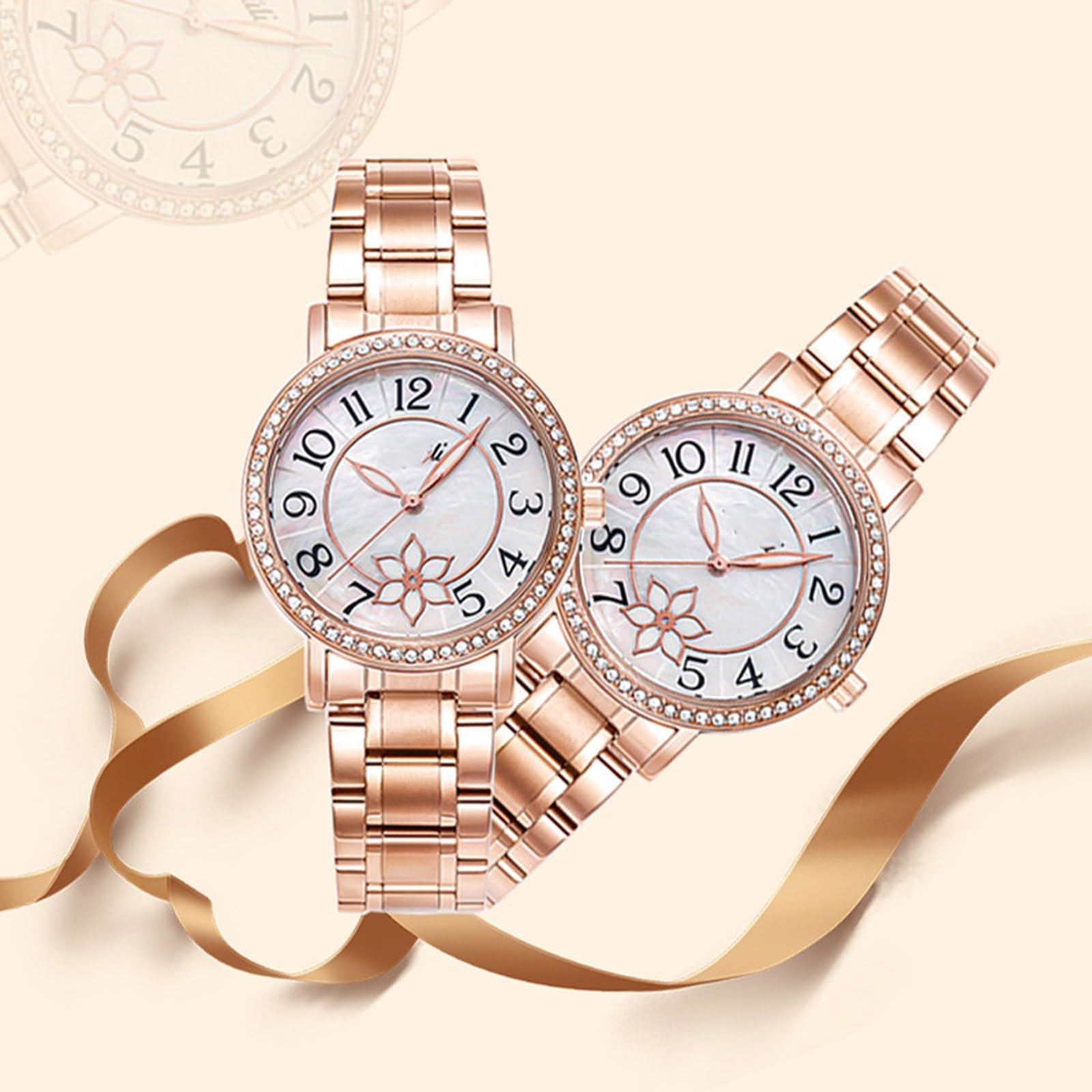 Digital Reloj Reloj de Cuarzo con Diamantes a Prueba de Agua, Esfera de nácar y Correa de Acero/Cuero for Mujer. Es un Gran Regalo for Mujeres. Deportivo Reloj