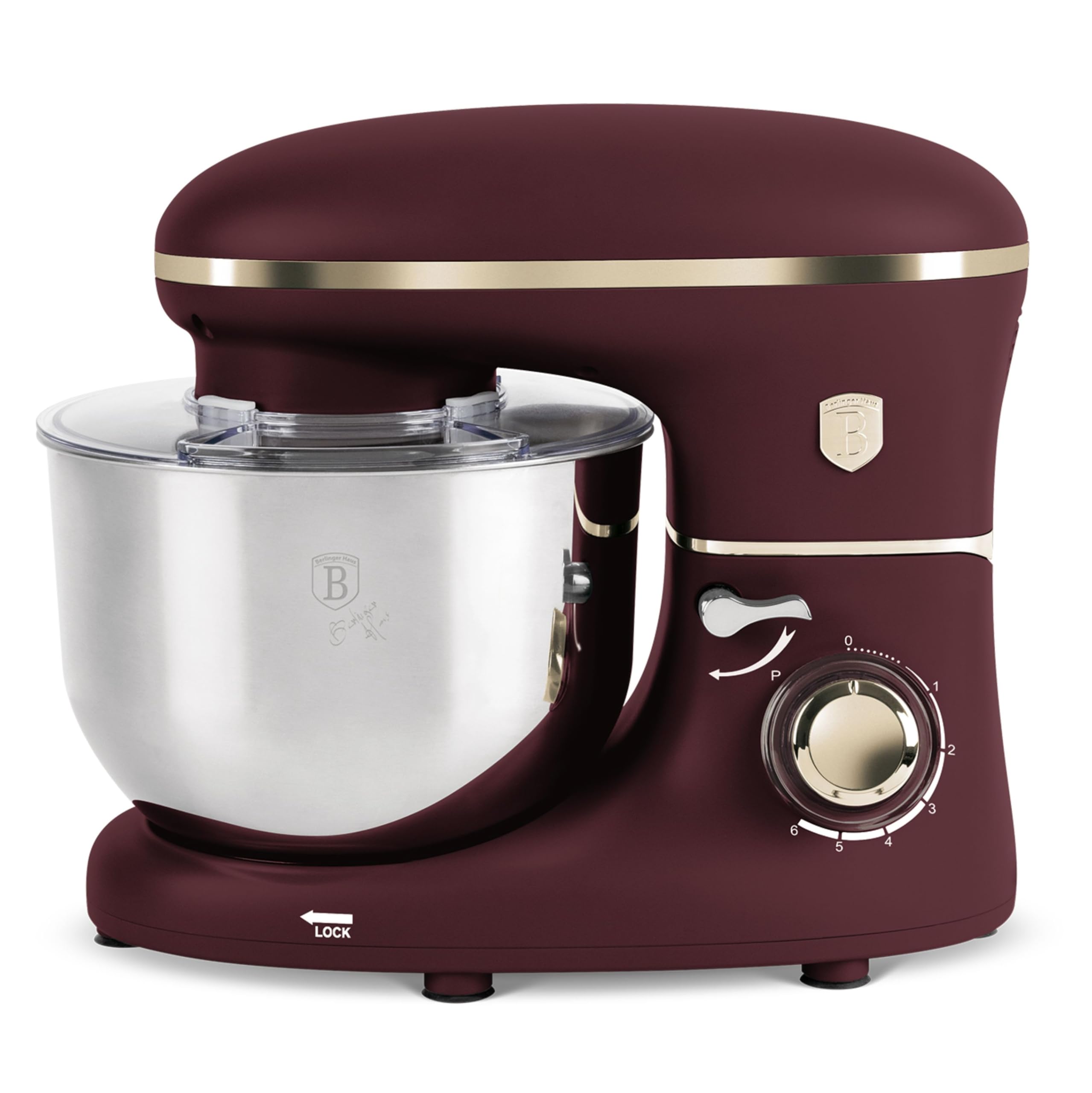 Berlinger Haus Leonardo Collection Robot kuchenny z miską ze stali nierdzewnej, 6 l, 1300 W, 6 biegów, z funkcją pulsu