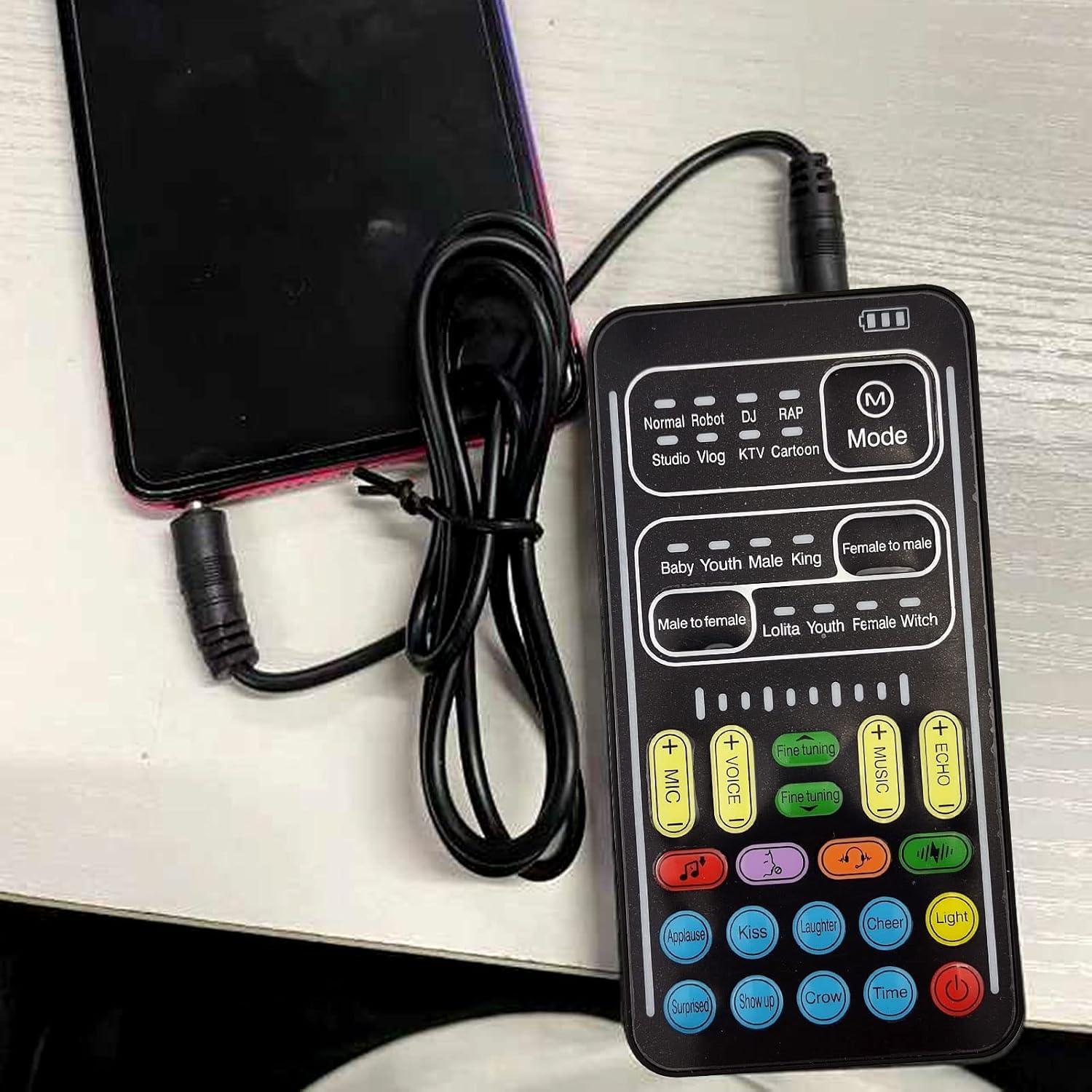 Flylin Microfono portatile portatile Cambia voce con suono Macchina effetti multifunzione Voice Disguiser Mini dispositivo per telefono cellulare PC Laptop PS4 Xbox One Giochi
