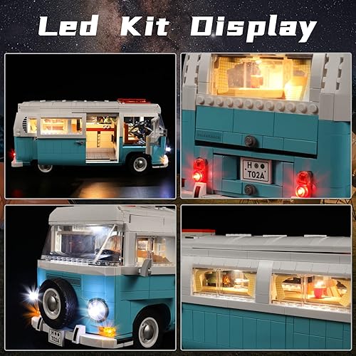 Miniatura 4 de Bourvill Kit de luces LED para Lego Volkswagen T2 Camper Van 10279  Juego de luces compatibles con Lego 10279  Versión clásica (Kit de luces sin