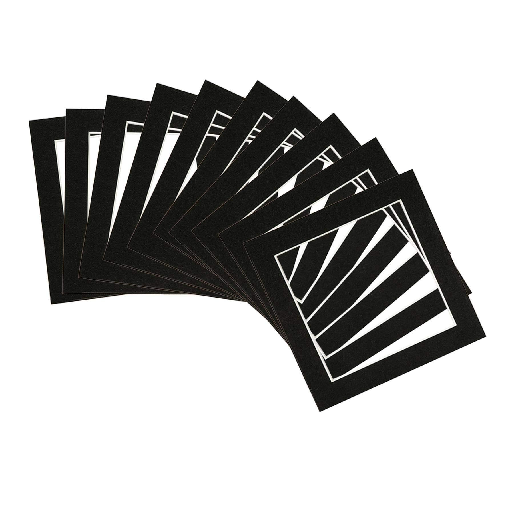 Nicola Spring Black 6" X 6" Picture Mounts For 8" X 8" Frame - Pack Of 10