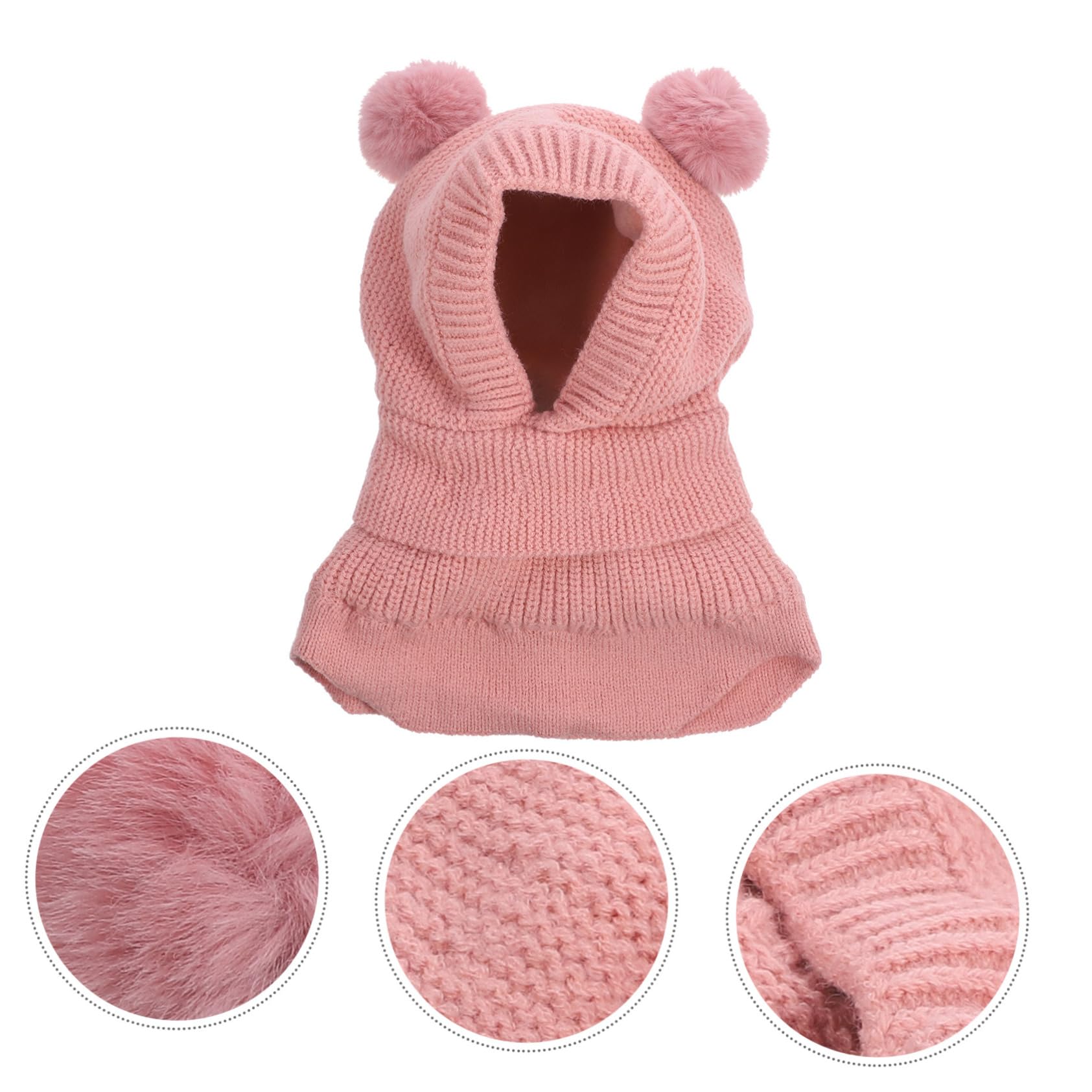 BESPORTBLE Infant Winter Hat Adorable Knitted Baby Cap Ear Muffs Soft Warm for Newborns Pink