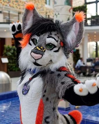Anime grey Orange Cat Dog Fox Fursuit Teen Costumes Child Full Furry Suit Fursona Kigurumi Digitigrade Anime