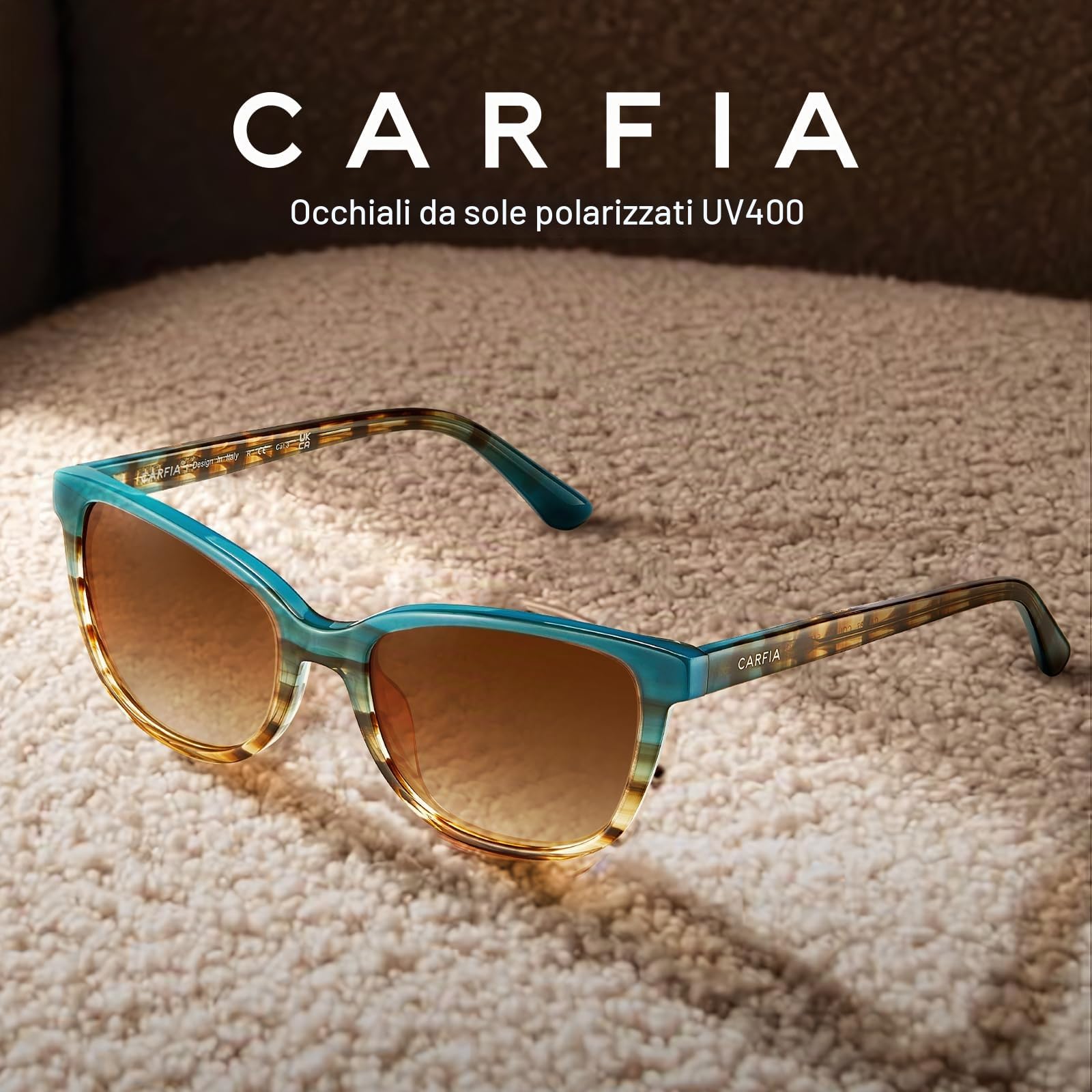 Carfia Occhiali da Sole Polarizzati da Donna UV400 Montatura Rettangolare da Donna per Corsa e Golf CA5287 | Viso di piccole e medie dimensioni, alla moda, protezione UV400, ipoallergenico, fatto a mano, per la guida di golf party