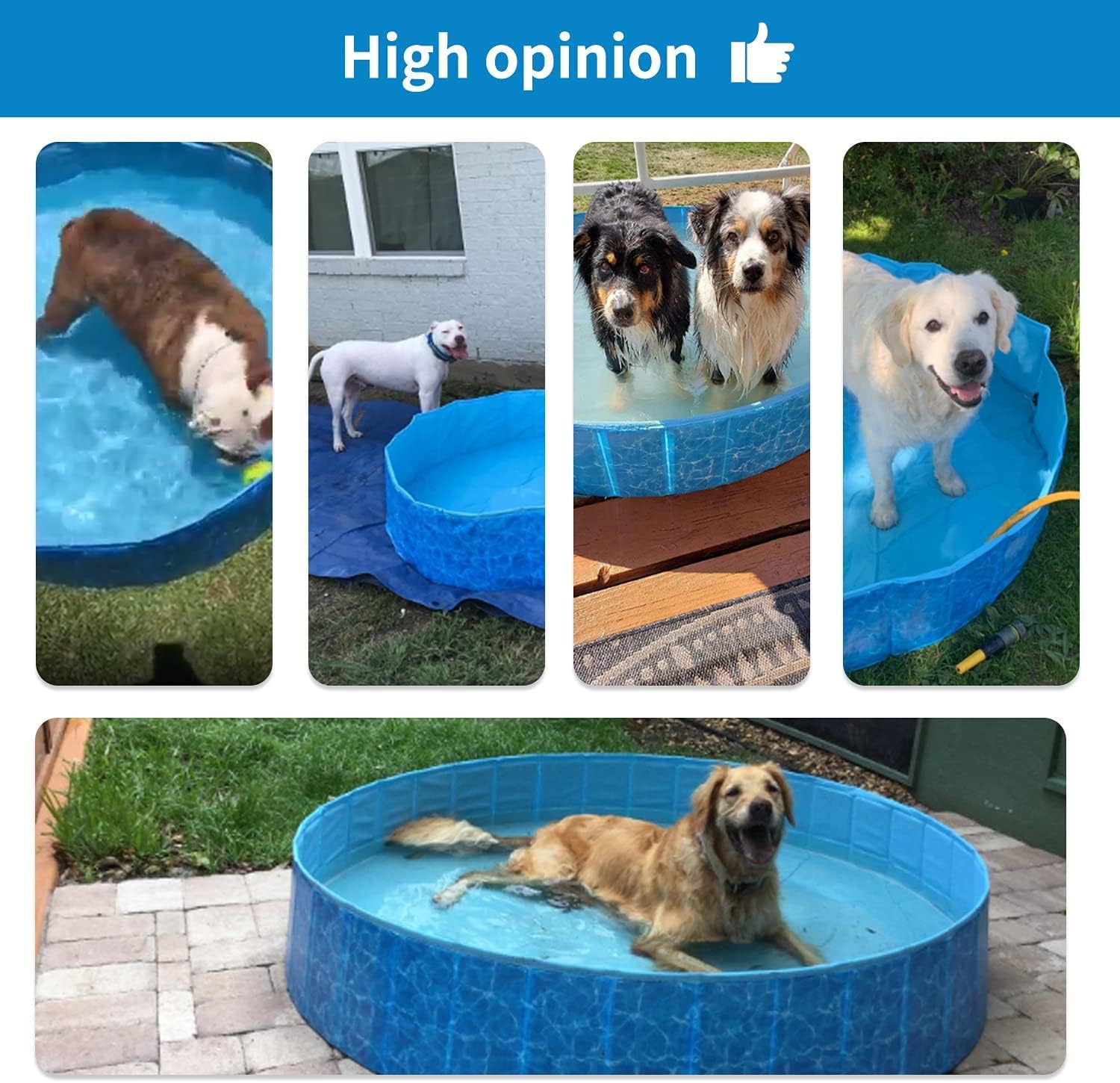 🔥 Flаѕh Sаlе ALL FOR PAWS Dog Swimming Pool Foldable Pool Dog Tub Outdoor Pool with MDF Board Inside and Anti-Skid Inner Layer Suitable for Dog Cat Pet and Kiddie
