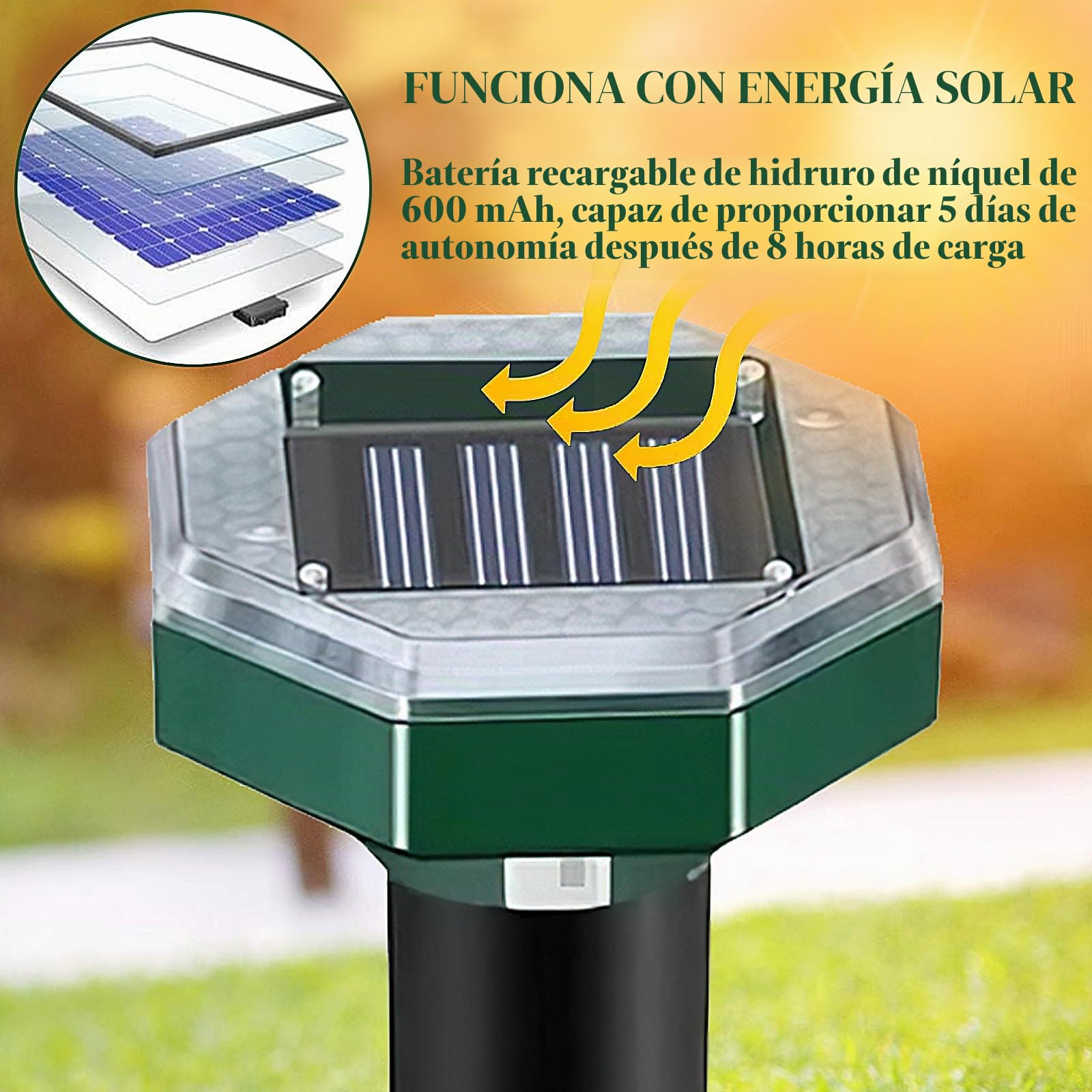Ahuyentador de Ratas, RosyFate 4 Piezas Repelente Ratas Ultrasonido Exterior, Ahuyentador de Topos y Ratones Solar, IP65 Impermeable, Anti Topos,Serpientes,Ratones
