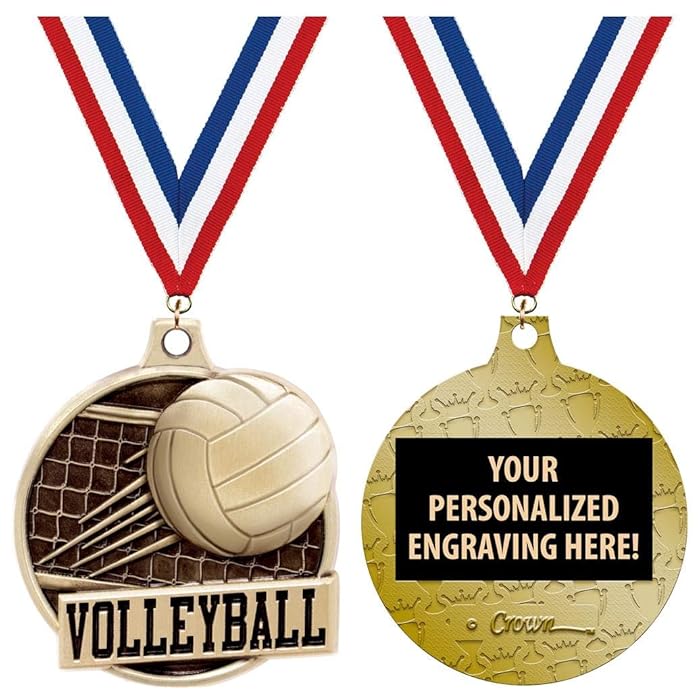 Buy Volleyball Medals 1 1/2" Gold Volleyball Medals, Great Kids