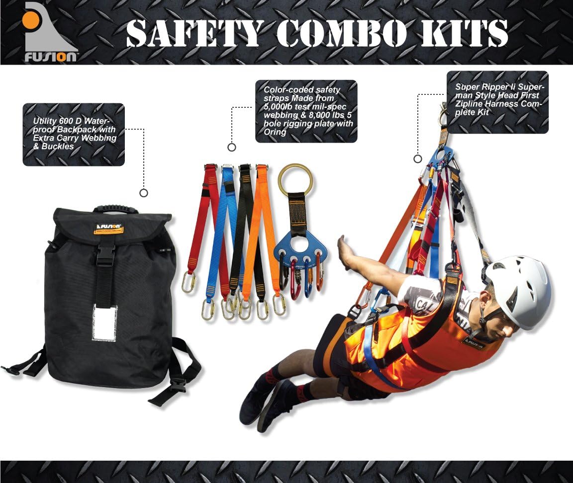 Fusion Climb Super Ripper Ii Superman Style Head First Zipline Harness