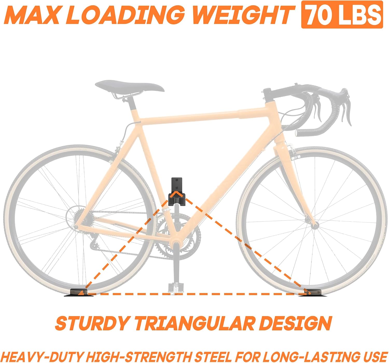 Ultrawall Wall Mount Bike Pedal Hanger, Heavy-Duty Horizontal Bike Rack