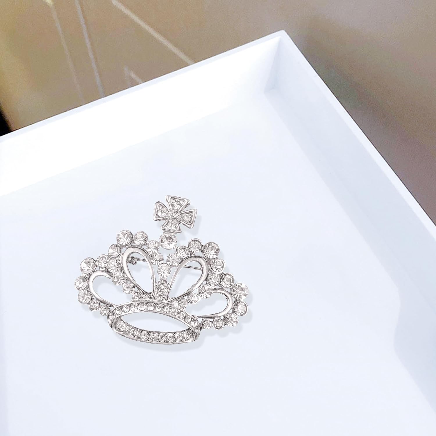 YUNXI King Queen Royal Crown Brooch For Women Men Fashion Gold Silver Rhinestones Crystal Brooches Pin Wedding Party Banquet Birthday
