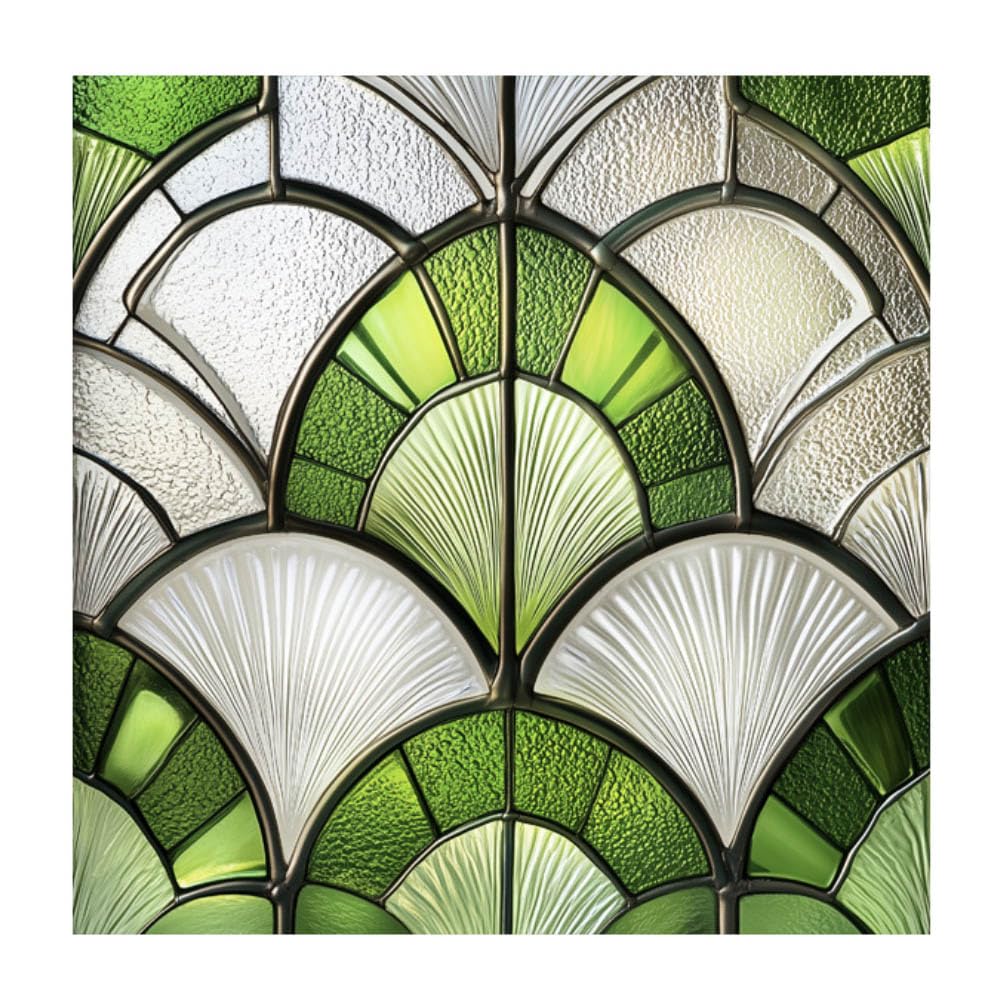 Window Privacy Film 19.7 x 19.7 Inch Removable Static Cling Tiffany Style Stained Glass Window Film Decorative Double-Sided Floral Window Clings for