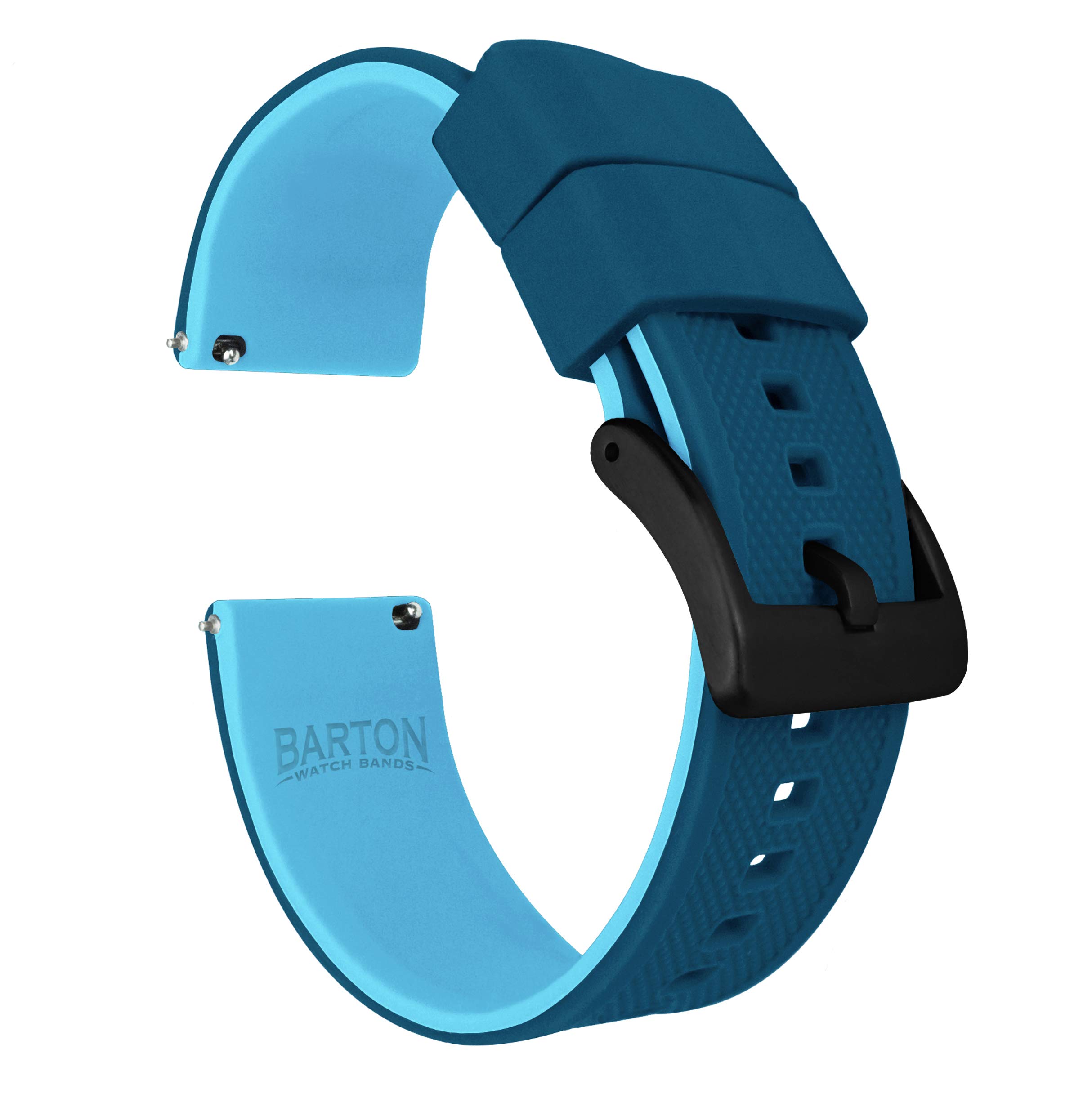 BARTON Elite Silicone Watch Bands - Quick Release - Choose Strap Color &amp; Buckle Color (Stainless Steel, Black PVD or Gunmetal Grey) - 18mm, 20mm, 22mm &amp; 24mm Watch Straps