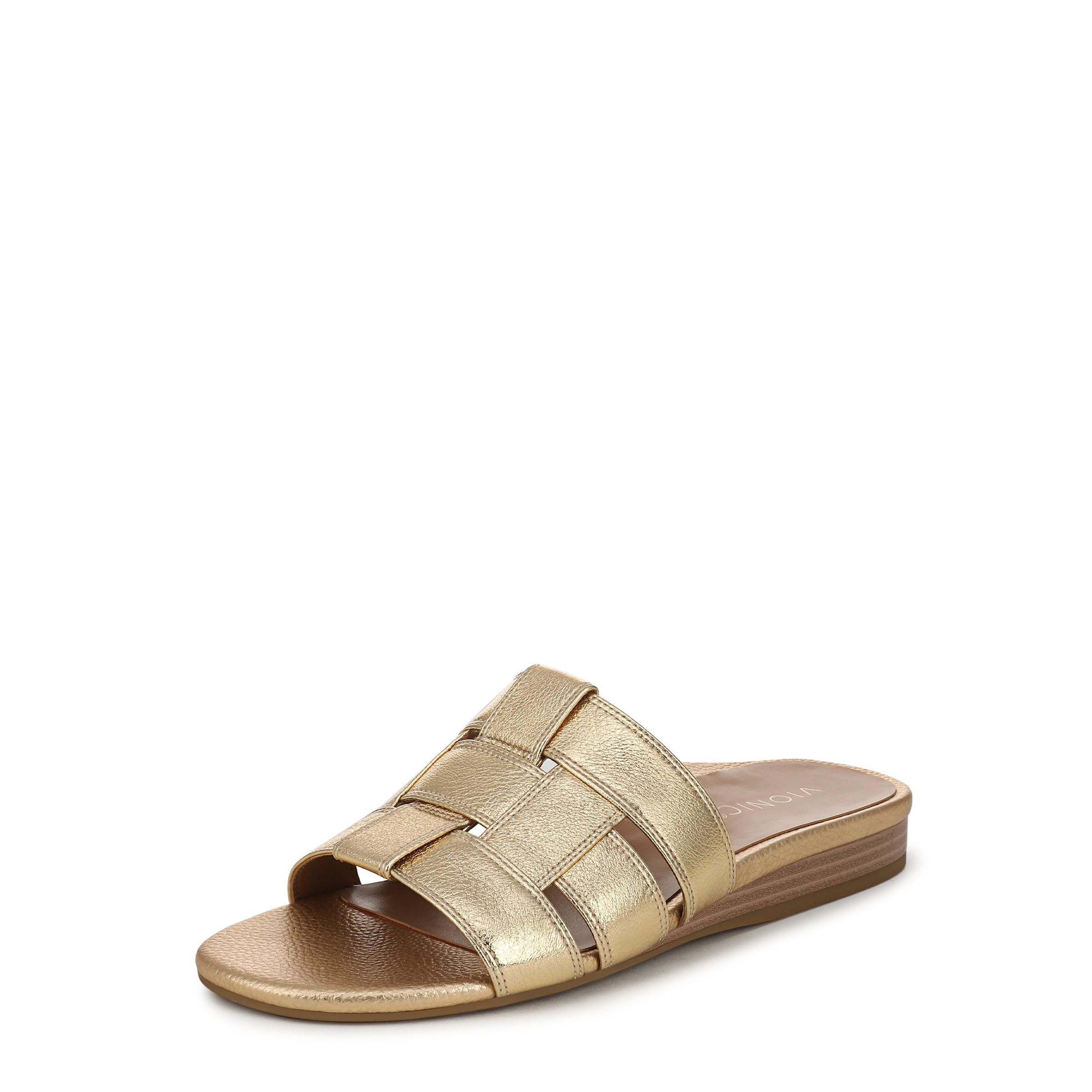 Vionic Women's Glendora Flat Sandals, Gold Leather, Medium Fit, UK 4