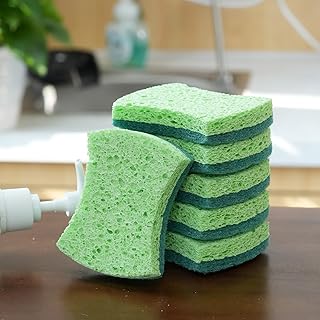 6-Pack Non-Scratch Kitchen Sponges – Durable Dish Sponges for Dishes, Pots, and Pans, Perfect for Cleaning Stainless Steel, Dishwashing, and More, Green