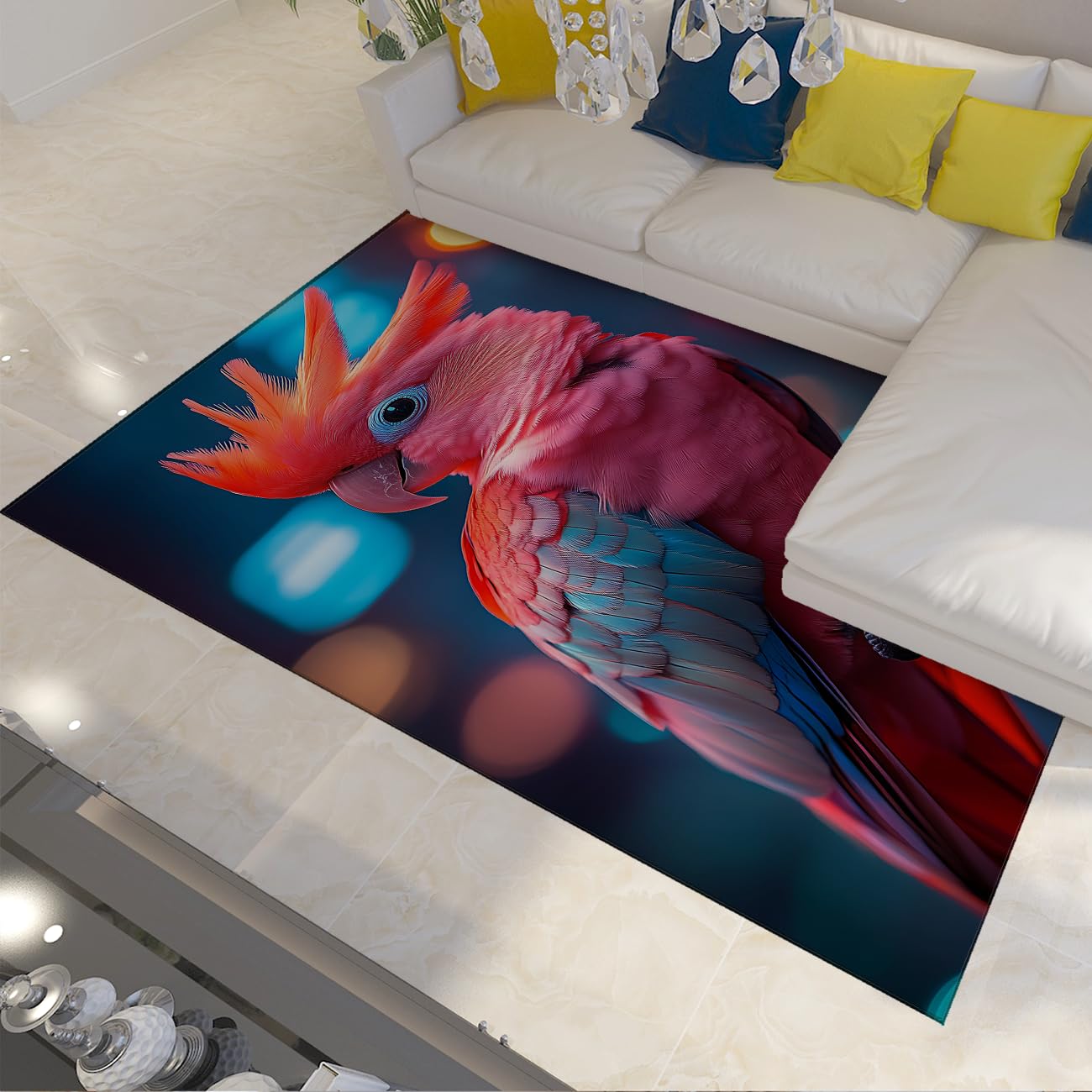 Tapis colorés pour la Zone Perroquet : solution de sol antidérapante et design rose vif 150x210