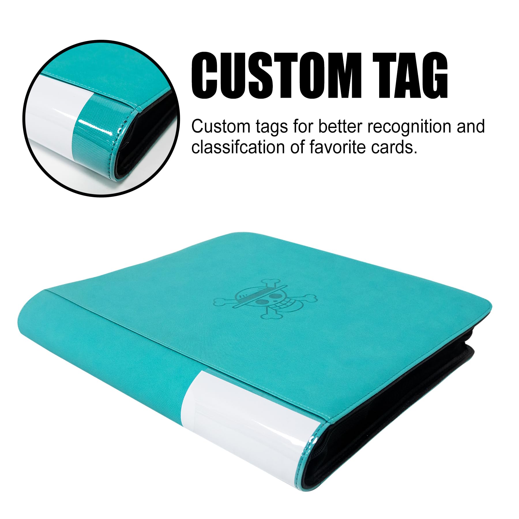 Toploader Binder, One Piece Top Loader Card walizka do przechowywania, 9 kieszeni, etui na 288 kart 3" × 4", karty TCG MTG, album kolekcjonerski, wyświetlacz