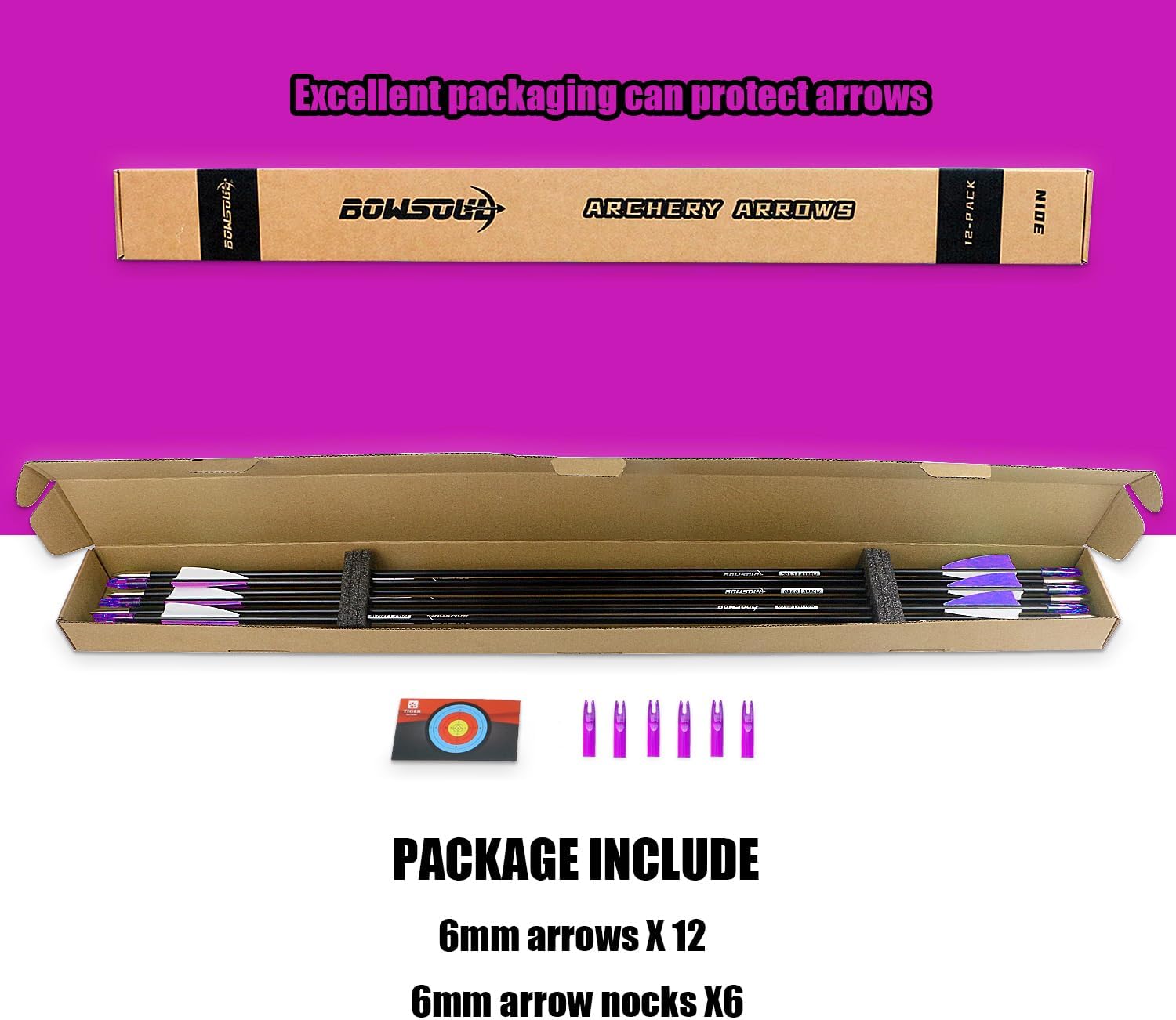 31“ Archery Arrows Training Practice Target Arrows for Kids Youth or Beginners Streamlined Points Durable Shaft on Recurve Bows Youth Bow and Longbows(Pack of 12)