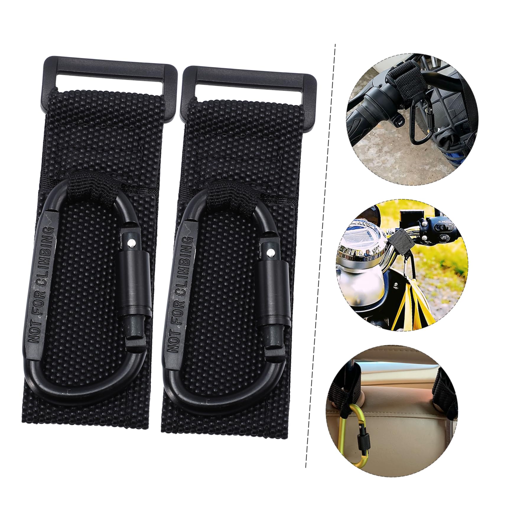Yardwe 14 Piezas Ganchos Antideslizantes para Carrito Unidades Colgadores Delanteros sin Taladro para Bolsas y Pañaleras Aptos para Manillar de Cochecito y Moto Soporte Práctico para