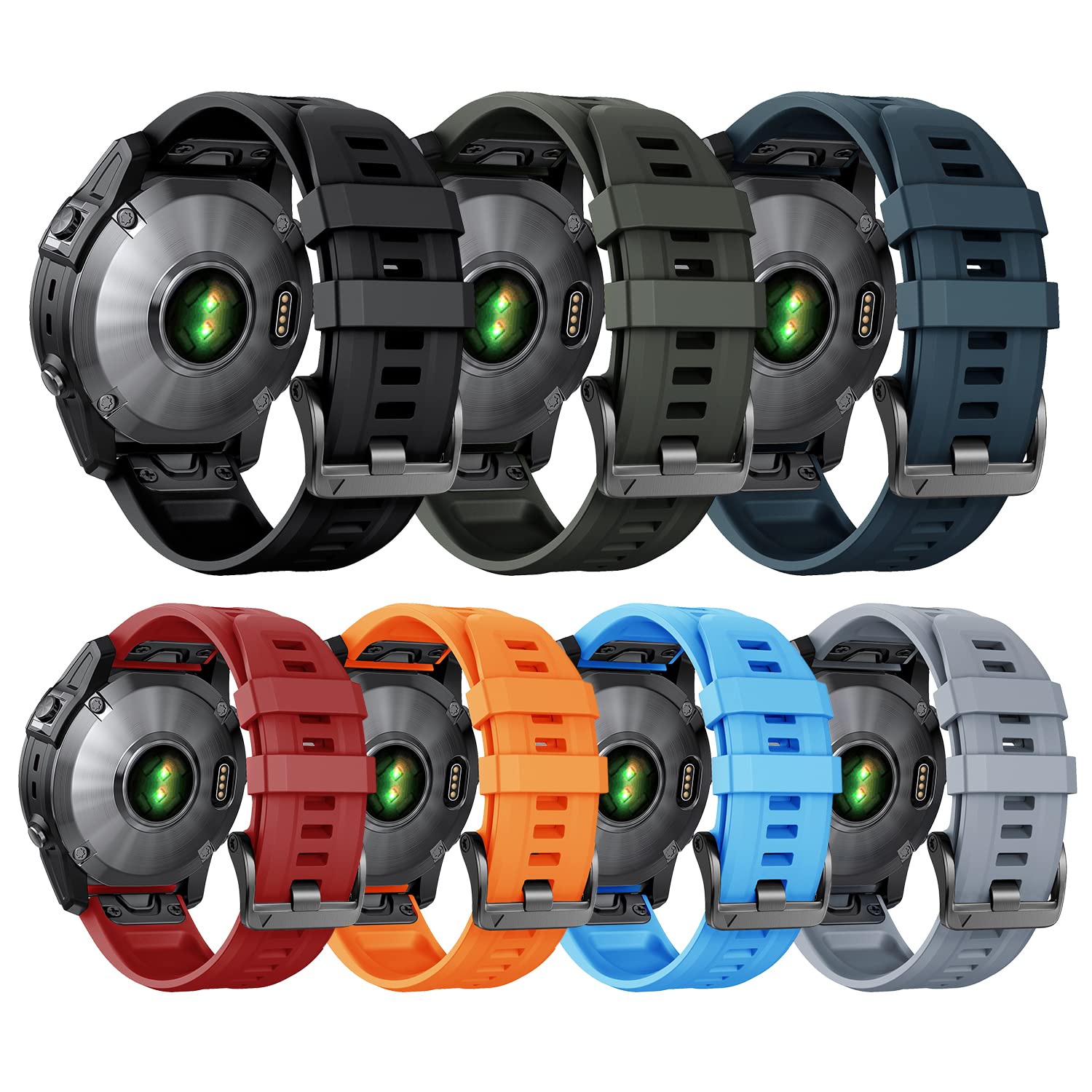 Compatibile con Fenix 7/Fenix 6/Fenix 5 Cinturino, Cinturino in Silicone di Ricambio Sportivo da Quick Fit 22mm per Descent G1/EPIX 2/Descent MK 2/Forerunner 945/935/Approach S62