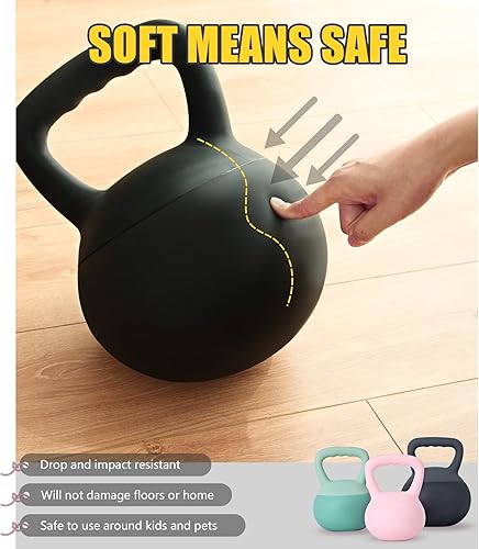 Miniatura 5 de DlandHome Pesas rusas para entrenamiento de fuerza, ideal para entrenamiento de cuerpo completo y entrenamiento de fuerza, mango de fácil agarre,