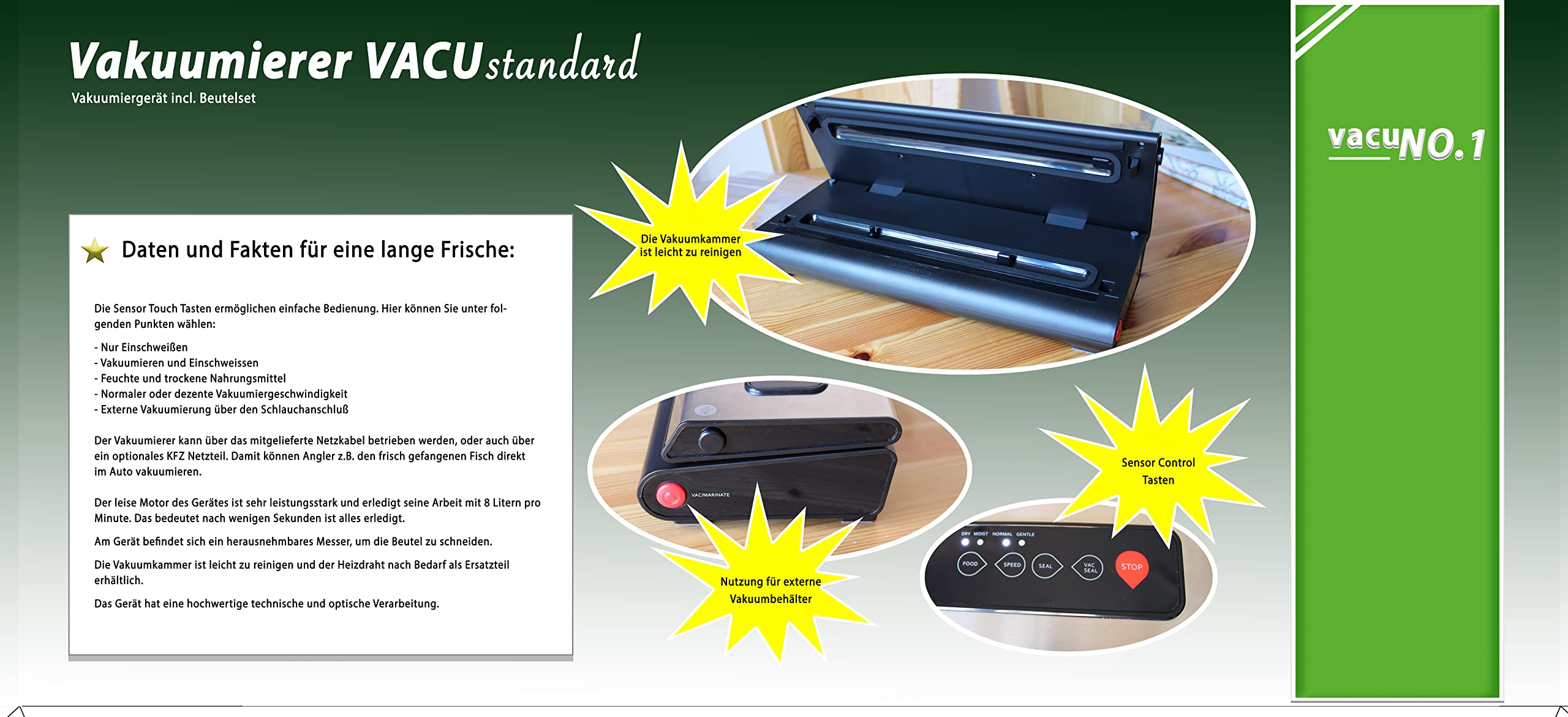 Vakuumierer für Lebensmittel VacuNo.1 - VACU Standard - Sous Vide