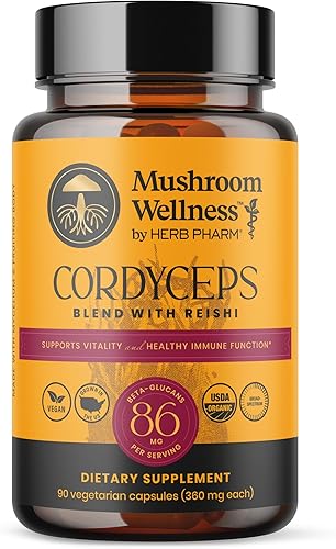 Herb Pharm Mezcla CORDYCEPS de Champiñones Wellness con REISHI