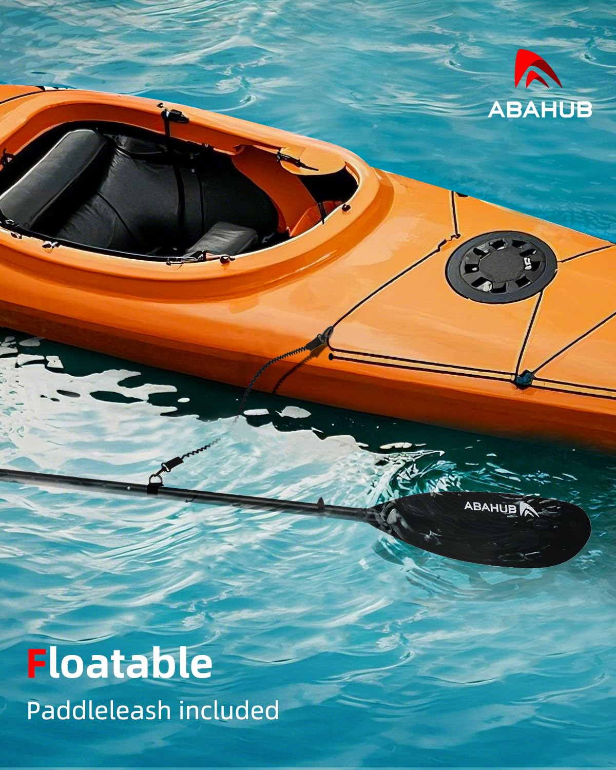 Pagaia per Kayak Regolabile 240-260 cm in Alluminio Doppia Pagaia da Pesca con Guinzaglio