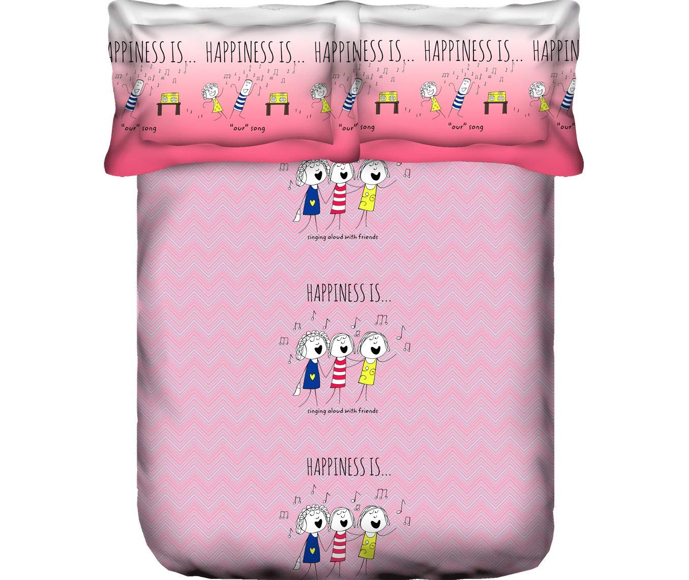 Buy Portico New York Happiness is 144 TC Queen Bedcover with 2 Pillow