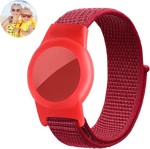 Pulsera para Apple AirTag, pulsera de nailon para niños, compatible con Apple Air Tag, antipérdida, rastreadores GPS, correa elástica de reloj para