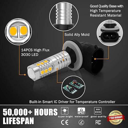 Vista 12 de 14 Piezas 3030 Chipsets luces antiniebla Blanco Xenón