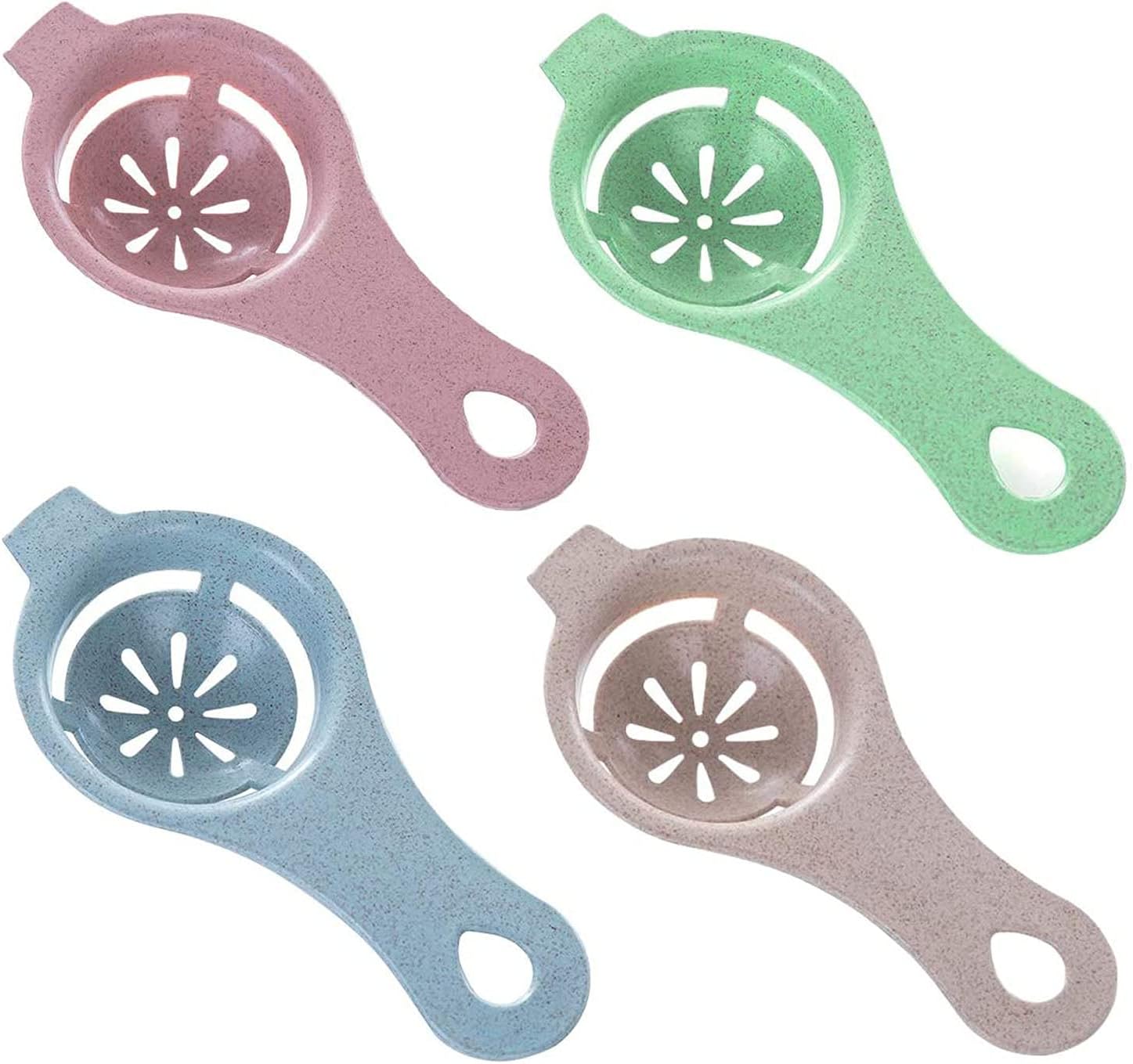 4 Pcs Egg Separator, Egg Separator Egg Yolk White, Egg Yolk White Separator, Egg White Yolk Filter, Egg White Separator for Household Kitchen Egg Tools(Beige, Pink, Blue, Green)