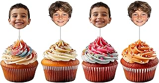 Bleu Reign Custom Face Cupcake Toppers – Personalized Photo Party Decora...