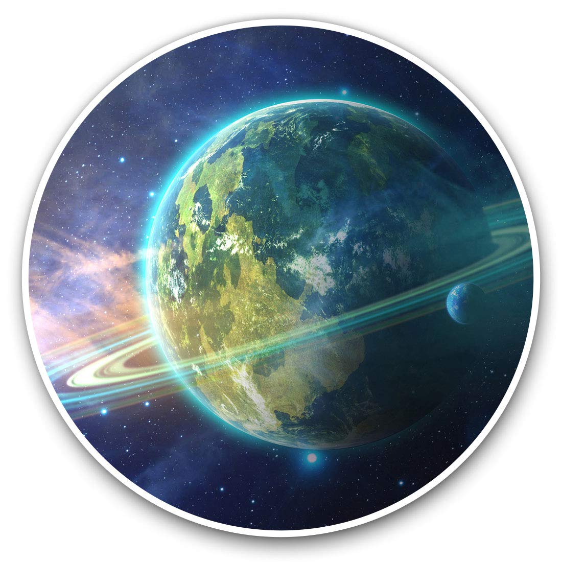 Destination Vinyl Ltd Earth Twin Alien Planet Space 24588 Vinyl Stickers (Set Of 2) 15Cm - Earth Twin Alien Planet Space Laptop Tablet Luggage Scrapbook #24588