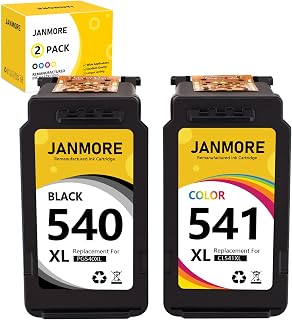 540 541XL Ink Cartridge Combo Pack Compatible for Canon540 541, for Canon Pixma MG3650 3550 2250 3150 3600 4250；MX375 395；TS5150 5151 Printers (1 Black, 1 Tri-Color)