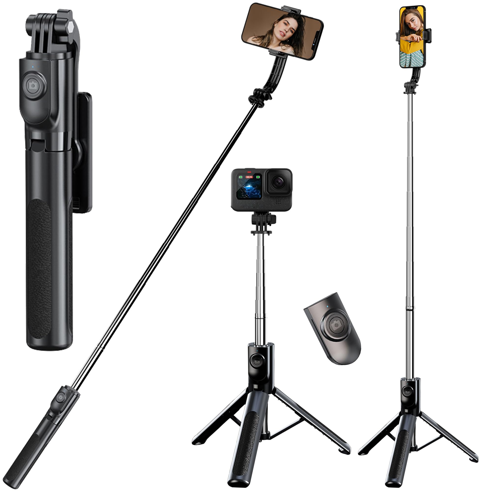 WeCool S2-Ultra Selfie Stick Tripod, 6sec Telescopic Pole with 47in/120cm extendable Selfie Stick, Wireless Bluetooth Remote for Photoshoot & Vlogging, Compatible with iPhone & Android-image-31