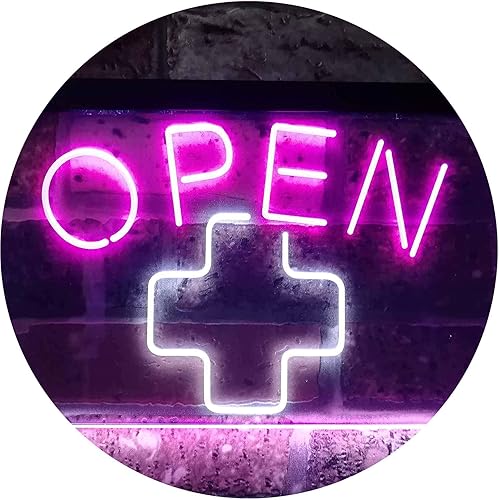 Miniatura 9 de Open Medical Cross Shop - Letrero de neón LED de doble color, verde y azul, 16 x 12 pulgadas, st6s43-i3209-gb