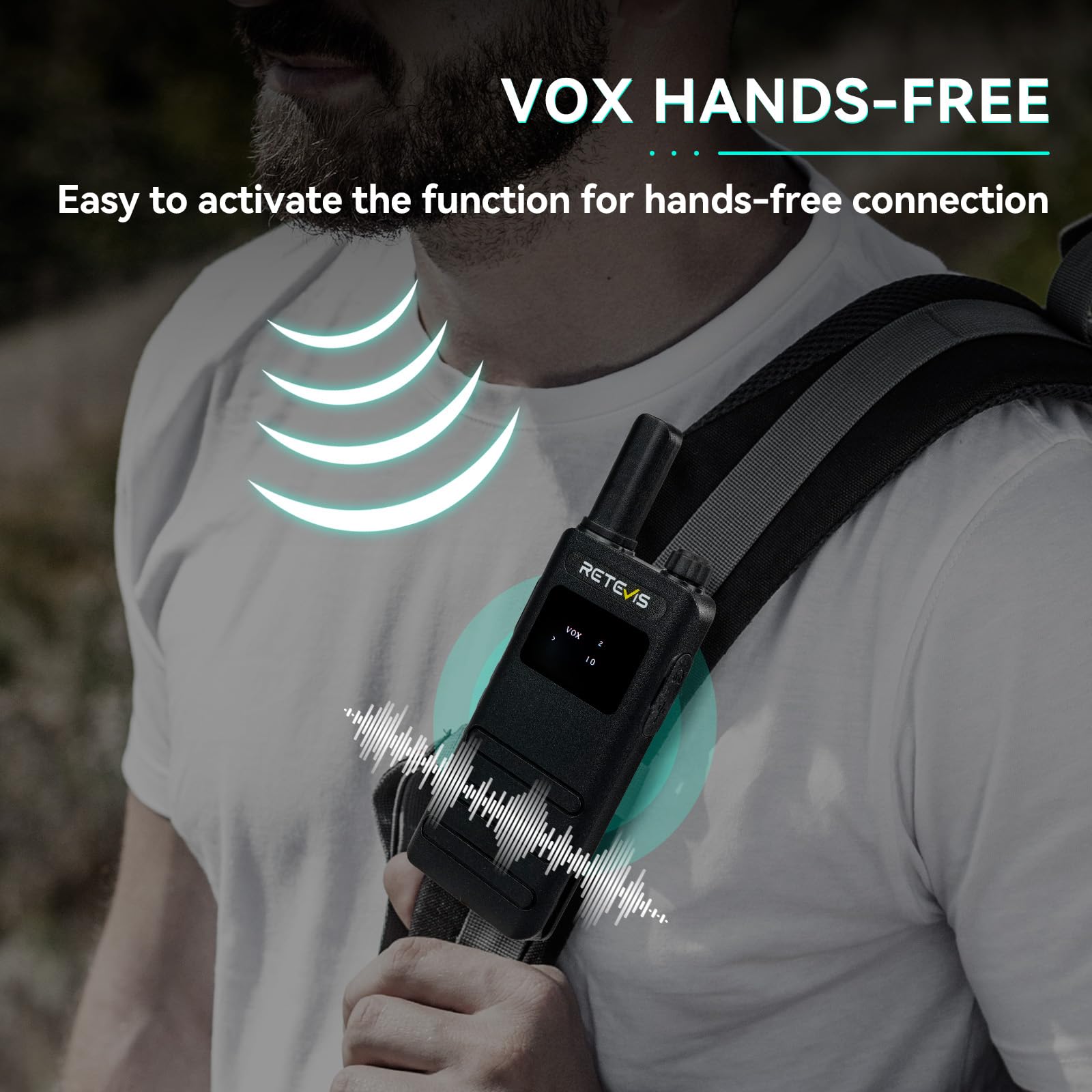 Retevis B63S Walkie Talkie Rechargeable, PMR446 15 mm Slim 2 Way Radio, New Version of RT622P (3.0), USB C, LCD Screen, VOX, 103g Handheld Professional Walkie-Talkie for Camping Family (2 Pcs, Black) — view 9