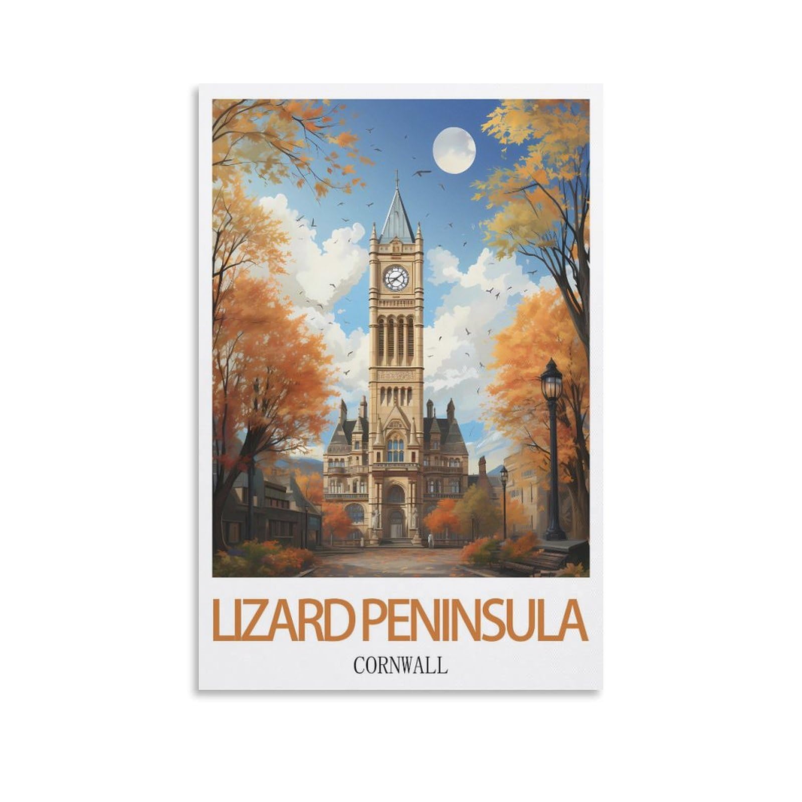 Metal Tin Sign,Lizard Peninsula Cornwall,Metal Tin Sign Metal Wall Plaque for Home Living Room Bedroom Bar Club Men Cave Wall Art Decor 30x30cm