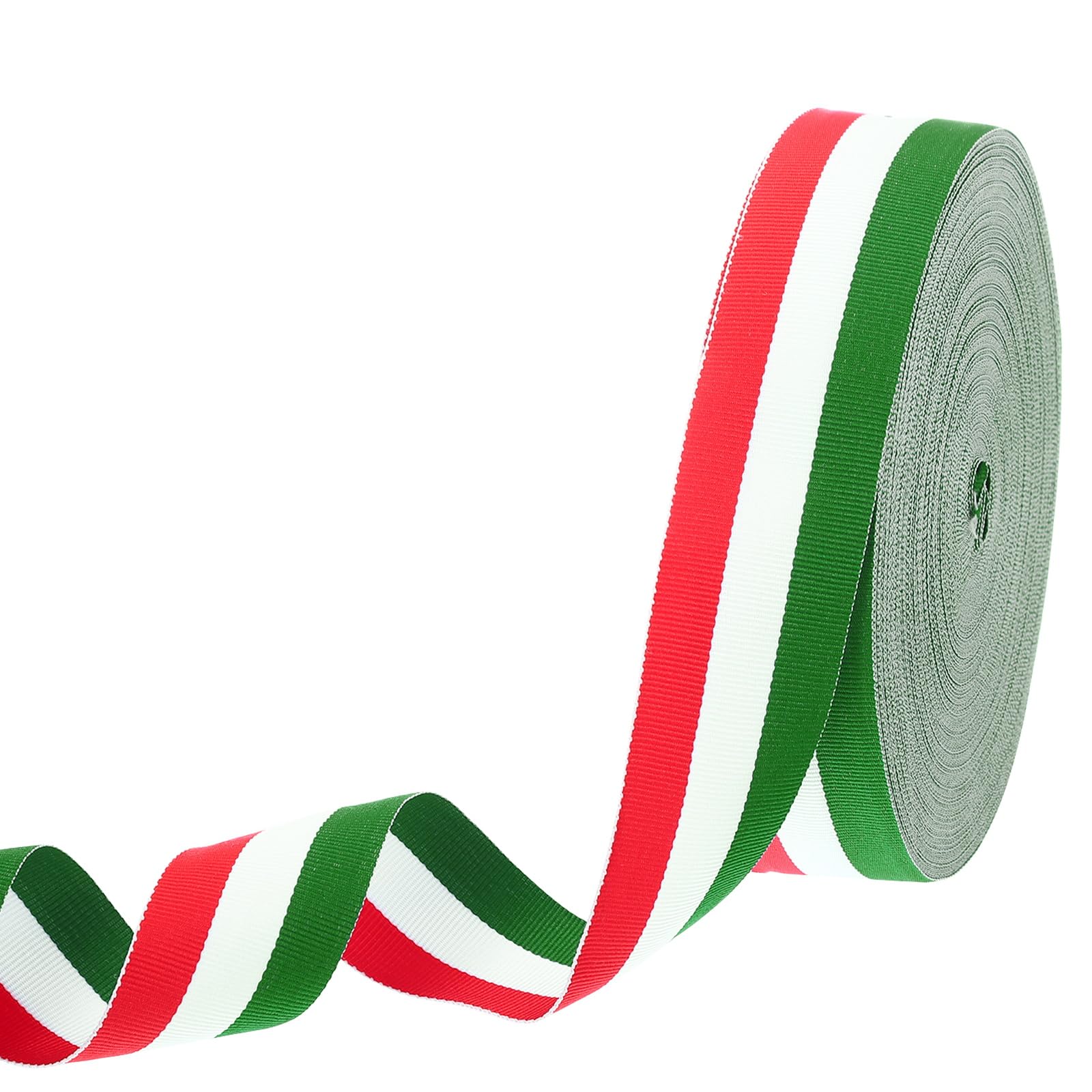 PATIKIL 1-4/8" Red White Green Striped Grosgrain Ribbon
