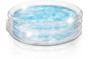 ArtCreativity Sparkly Inflatable Kiddie Pool | 3-Tiered Transparent Splashing Haven
